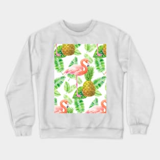 Tropical garden watercolor pattern Crewneck Sweatshirt